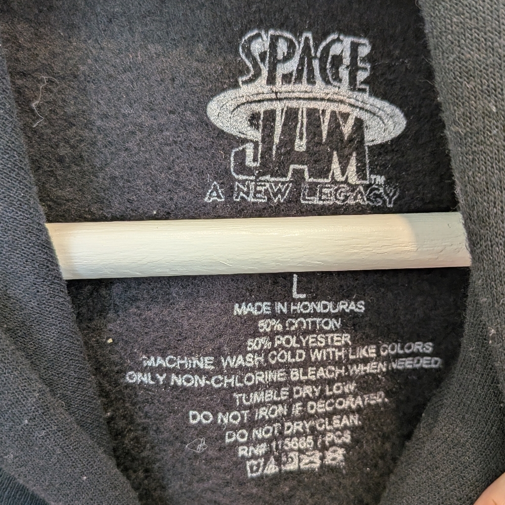 Space Jam Looney Tunes Black Hoodie Bugs Bunny Daffy Duck Unisex L Pullover Fall - Picture 4 of 6